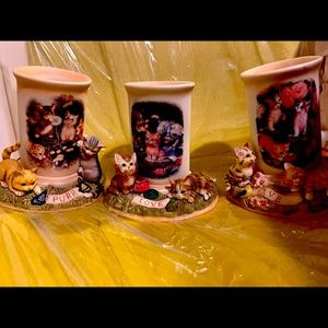 Bradford Exchange kitten candle holders!
